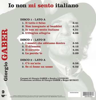2LP Giorgio Gaber: Io Non Mi Sento Italiano CLR | LTD