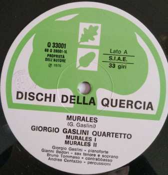 LP Giorgio Gaslini Quartet: Murales - Giorgio Gaslini Quartetto Live
