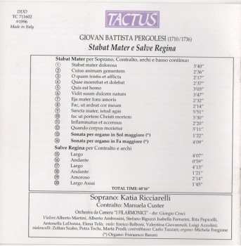 CD Giovanni Battista Pergolesi: Stabat Mater e Salve Regina