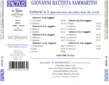 CD Giovanni Sammartini: Notturni A 4, Flutta Traversiere, Due Violini E Basso (MS, Zurich)