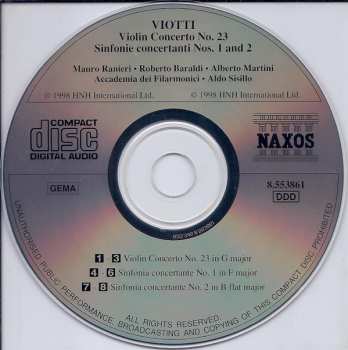 CD Giovanni Battista Viotti: Violin Concerto No. 23 • Sinfonie Concertanti Nos. 1 And 2