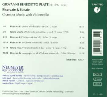 CD Giovanni Benedetto Platti: Ricercate & Sonate - Chamber Music With Violoncello