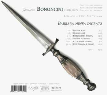 CD Giovanni Bononcini: Barbara Ninfa Ingrata