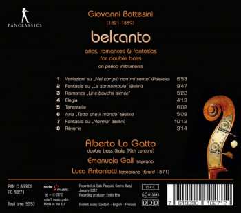 CD Giovanni Bottesini: Belcanto - Arias, Romances & Fantasias For Double Bass