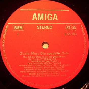 LP Gisela May: Die Spezielle Note
