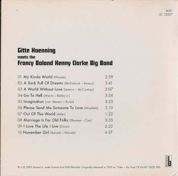 CD Clarke-Boland Big Band: Gitte Haenning Meets The Francy Boland Kenny Clarke Big Band