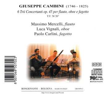 CD Paolo Carlini: 6 Trii Concertanti Op. 45 Per Flauto, Oboe E Fagotto