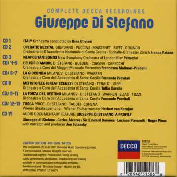 14CD/Dobozkészlet Giuseppe Di Stefano: Complete Decca Recordings LTD
