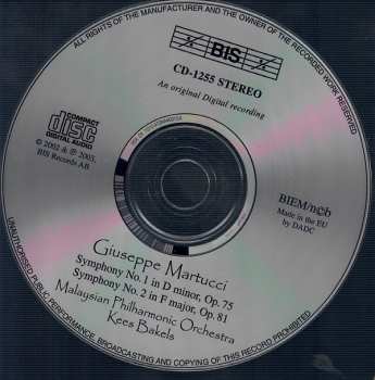 CD Kees Bakels: Symphonies Nos. 1 & 2