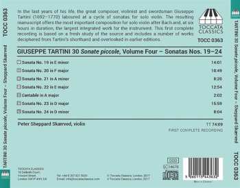CD Giuseppe Tartini: 30 Sonate Piccole For Solo Violin, Vol. 4 - Sonatas Nos. 19-24