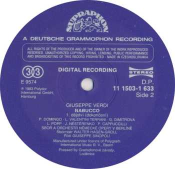 3LP/Dobozkészlet Giuseppe Verdi: Nabucco