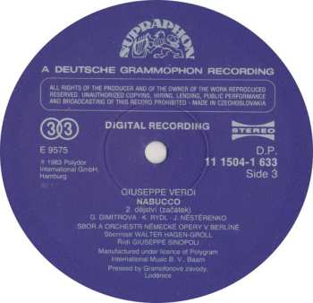 3LP/Dobozkészlet Giuseppe Verdi: Nabucco