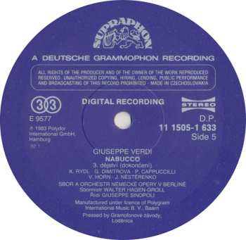 3LP/Dobozkészlet Giuseppe Verdi: Nabucco