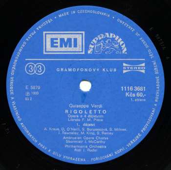 3LP/Dobozkészlet Giuseppe Verdi: Rigoletto (3xLP + BOX + BOOKLET)