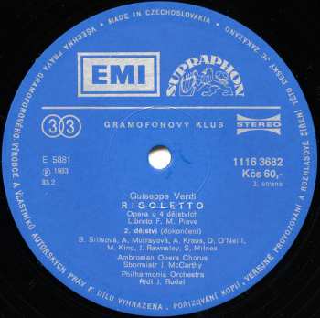 3LP/Dobozkészlet Giuseppe Verdi: Rigoletto (3xLP + BOX + BOOKLET)