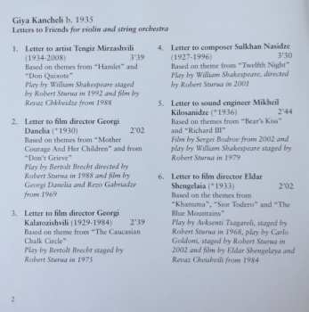 CD Giya Kancheli: Letters To Friends