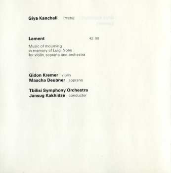 CD Gidon Kremer: Lament