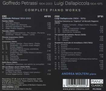 2CD Luigi Dallapiccola: Complete Piano Works