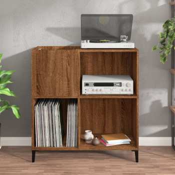Audiotechnika Goka Skříňka na LP desky a audiotechniku - kovové nohy Hnědý dub (832004)