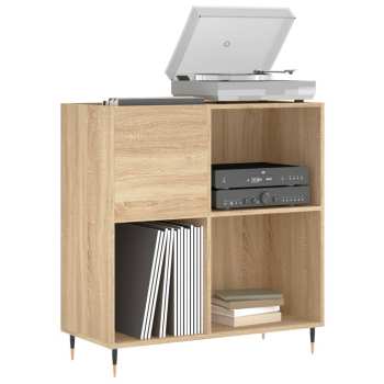 Audiotechnika Goka Skříňka na LP desky a audiotechniku - pozlacené nohy Dub sonoma (831767)