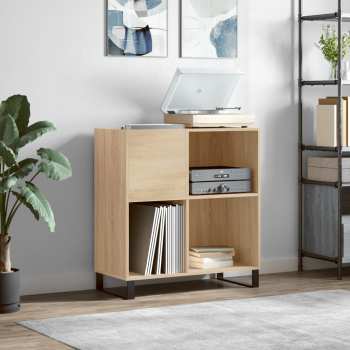 Audiotechnika Goka Skříňka na LP desky a audiotechniku - železné nohy Dub sonoma (831783)