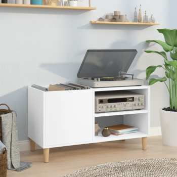 Audiotechnika Goka Skříňka s přihrádkou na LP desky a audiotechniku - dřevěné nohy Bílá (831941)