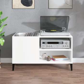 Audiotechnika Goka Skříňka s přihrádkou na LP desky a audiotechniku - kovové nohy Bílá (831949)