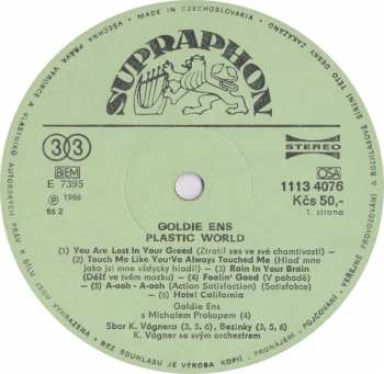 LP Goldie Ens: Plastic World