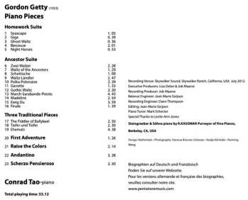 SACD Gordon Getty: Piano Pieces