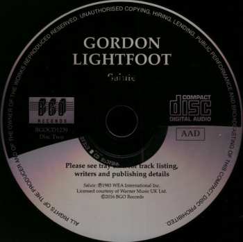 2CD Gordon Lightfoot: Dream Street Rose / Shadows / Salute
