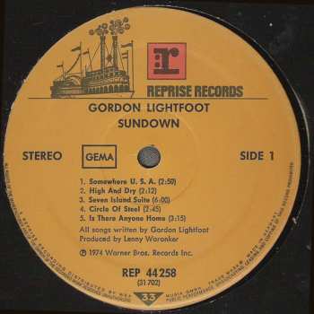 LP Gordon Lightfoot: Sundown CLR