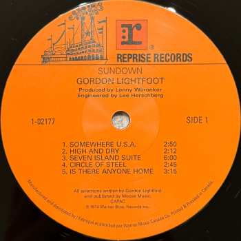 LP Gordon Lightfoot: Sundown