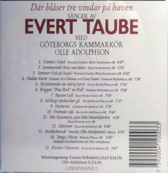 CD Gunnar Eriksson: Där Blåser Tre Vindar På Haven - Göteborgs Kammarkör Och Olle Adolphson Sjunger Evert Taube