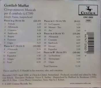 CD Gottlieb Muffat: Componimenti Musicali Per Il Cembalo (c1739)
