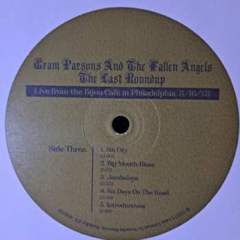 2LP Gram Parsons & The Fallen Angels: The Last Roundup (Live From The Bijou Café In Philadelphia, 3/16/73) LTD
