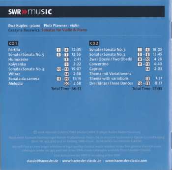 2CD Grażyna Bacewicz: Complete Works For Violin & Piano (World Premiere)