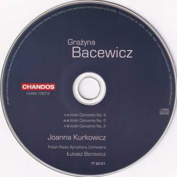 CD Grażyna Bacewicz: Violin Concertos Nos 2, 4 And 5