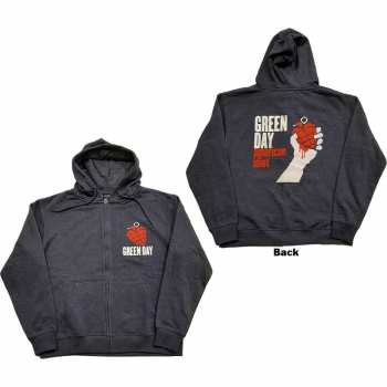 Merch Green Day: Green Day Unisex Zipped Hoodie: American Idiot (back Print) (small) S