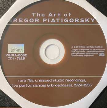 6CD/DVD/Dobozkészlet Gregor Piatigorsky: The Art Of  (Rare 78s Unissued Studio Recordings, Public Performances And Broadcasts)