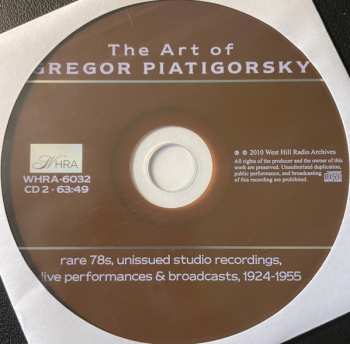 6CD/DVD/Dobozkészlet Gregor Piatigorsky: The Art Of  (Rare 78s Unissued Studio Recordings, Public Performances And Broadcasts)