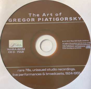 6CD/DVD/Dobozkészlet Gregor Piatigorsky: The Art Of  (Rare 78s Unissued Studio Recordings, Public Performances And Broadcasts)