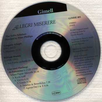 CD Gregorio Allegri: Miserere / Missa Papae Marcelli / Vox Patris Caelestis