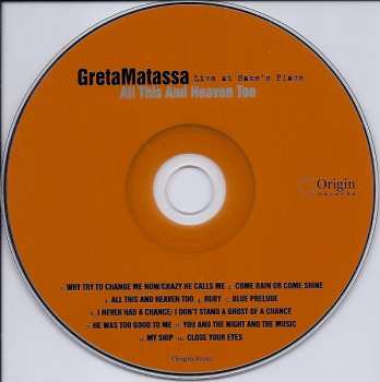 CD Greta Matassa: All This And Heaven Too (Live At Bake's Place)
