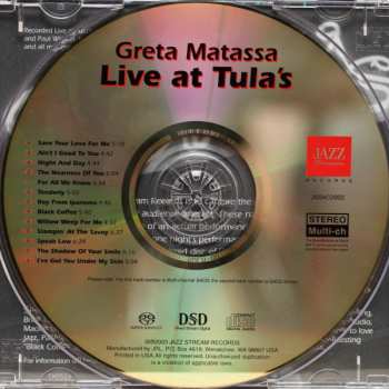 SACD Greta Matassa: Live At Tula's
