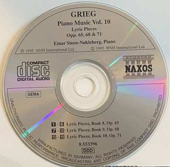 CD Edvard Grieg: Piano Music Vol. 10