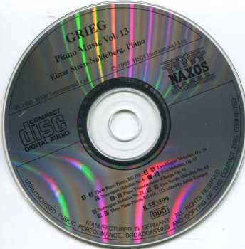 CD Edvard Grieg: Piano Music Vol. 13