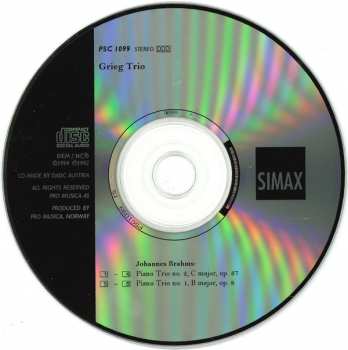 CD Johannes Brahms: Piano Trios Op. 8 & Op. 87