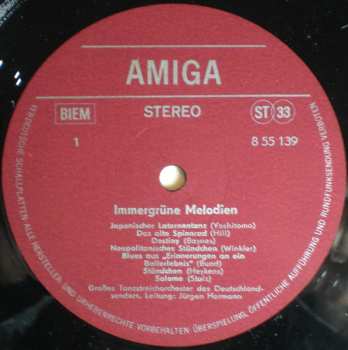 LP Großes Tanzstreichorchester des Deutschlandsenders: Immergrüne Melodien