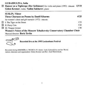 CD Gidon Kremer: Astraea. Live At Lockenhaus