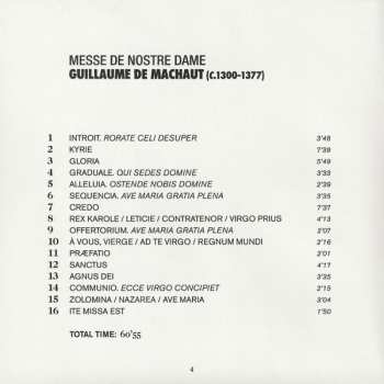 CD Guillaume de Machaut: Messe De Nostre Dame